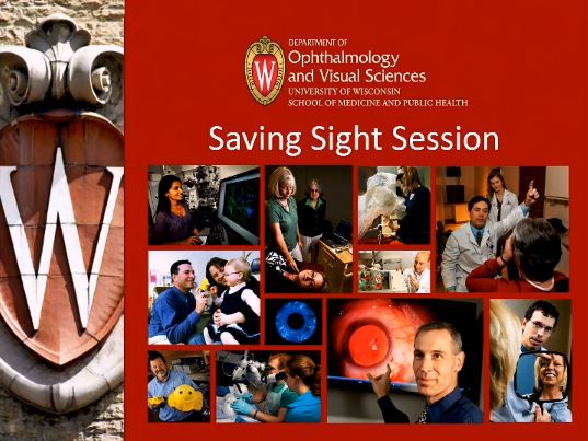 beginning slide for Saving Sight Session at UW Madison given by Dr. Liu
